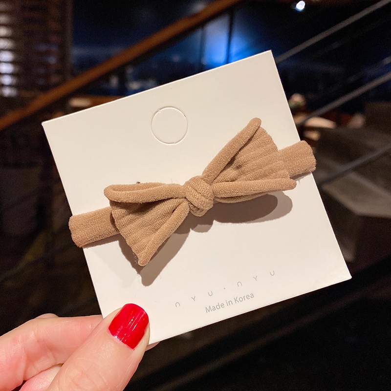 ※ NOON ※ Băng Đô Cài Tóc Màu Trà Sữa Độ Co Giãn Cao Đơn Giản Và Cao Phiên Bản Hàn Quốc Không Làm Tổn Thương Tóc