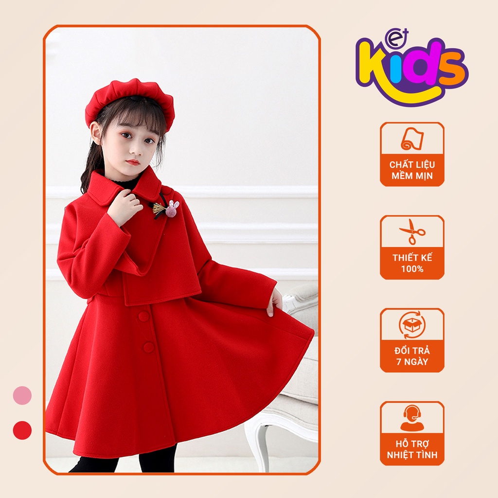Set Váy Bé Gái Công Chúa 3 Món Chất Vải Dạ Nhung 2 Lớp Mềm Mịn, Không Xù Theo Thời Gian (DK02)
