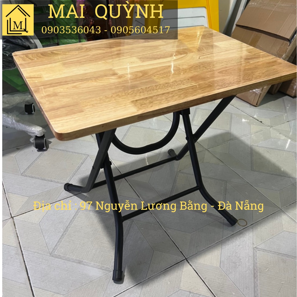 Bàn ăn vặt - bàn cà phê trà chanh gấp gọn gỗ cao su chân sơn tĩnh điện vỉa hè