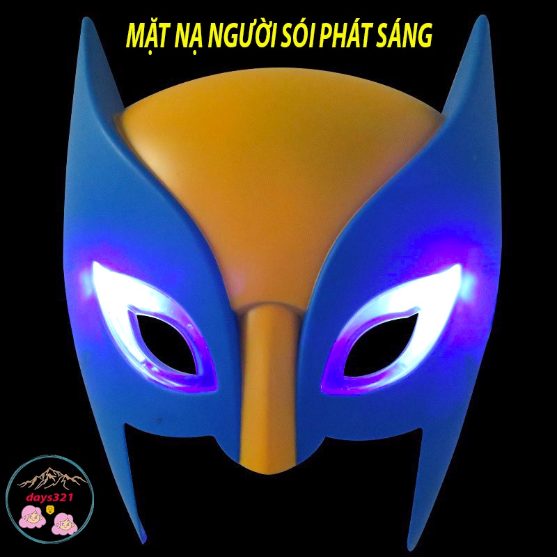Mặt nạ nhân vật người sói Wolvrine có đèn - Đồ chơi Trung thu Hóa trang Halloween phát sáng LED dùng trong lễ hội sự kiệ