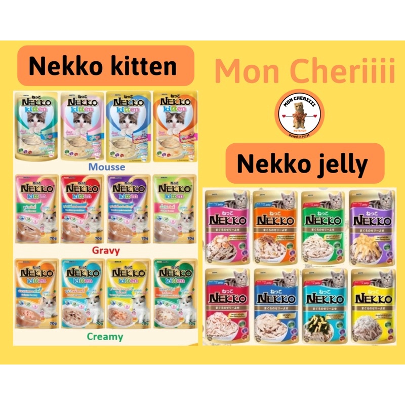 Combo 12 gói pate NEKKO 70gram MIX ĐỦ VỊ theo yêu cầu cho mèo cưng