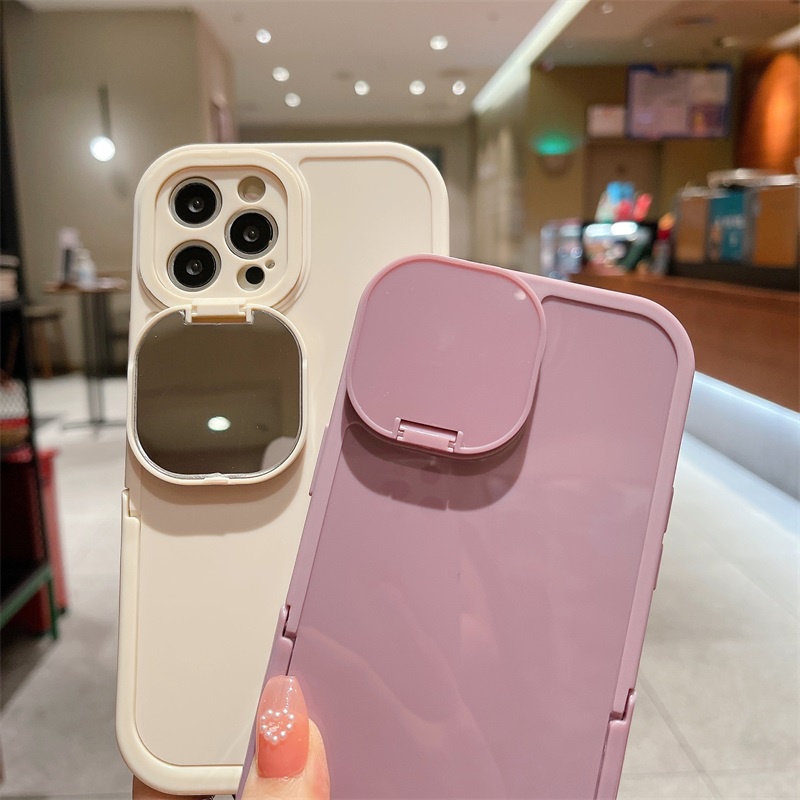 Ốp Điện Thoại Tráng Gương Màu Trơn Có Giá Đỡ Cho iPhone 13 Pro Max iPhone 14 iPhone 11 Pro Max iPhone 12 Pro Max