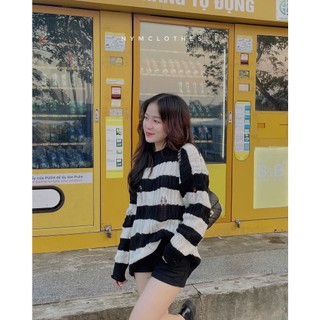 ✿ ÁO SWEATER LEN SỌC ĐEN TRẮNG ✿