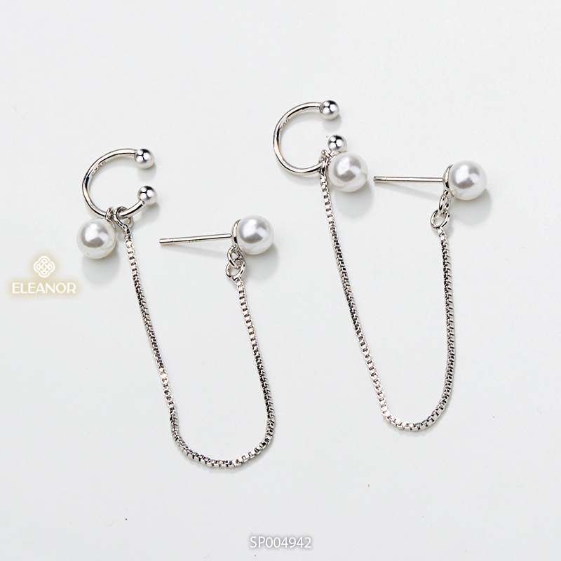 Bông tai nữ Eleanor Accessories gắn vành ngọc trai nhân tạo phụ kiên trang sức cá tính (1 chiếc)