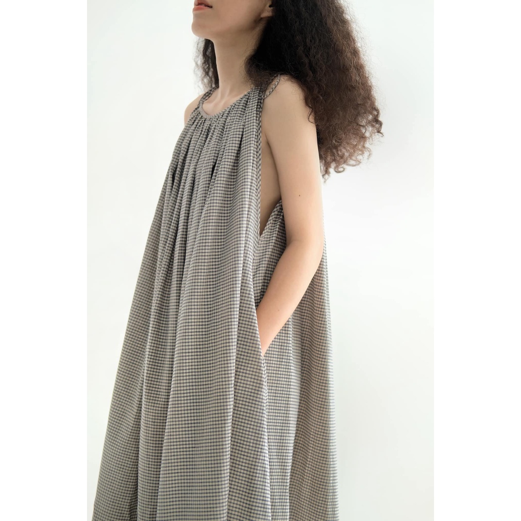/ou'ba:d/ - ĐẦM VÁY DÂY CARO FREESIZE form rộng suông oversize basic nữ, chất vải cotton mềm mát