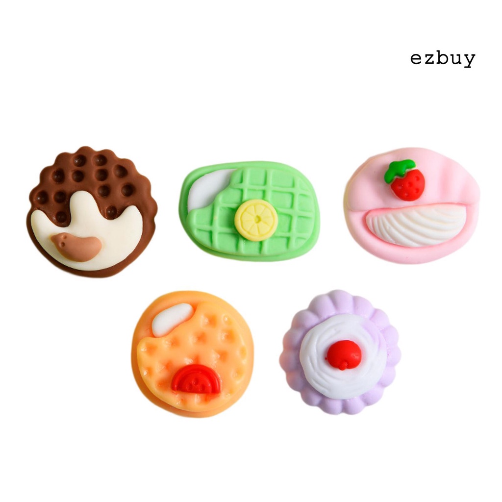 Bộ 10 Kẹp Tóc Mini Hình Bánh Quy / Bánh Kem 3D Bằng Nhựa Resin Dễ Thương Dùng Làm Đồ Thủ Công DIY