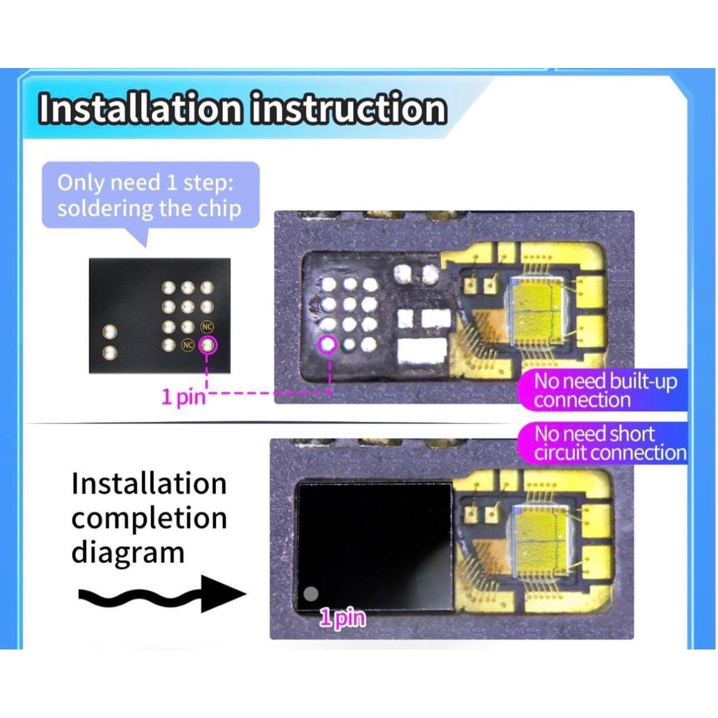 IC làm Face ID JCID 25 pin - 12 Pin Dùng Chung từ X đến 12ProM / iPxd Pro 3/4