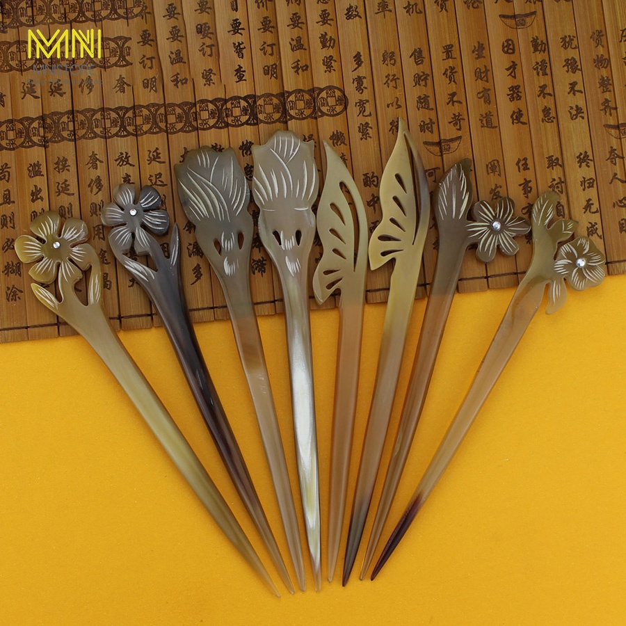 Châm sừng cài tóc kích thước 14-18cm sang trọng lịch lãm quà tặng ý nghĩa của người Việt Nam