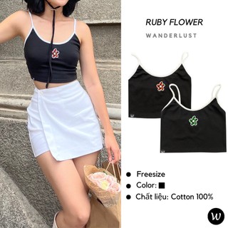 Áo Ruby Flower đen thêu hoa