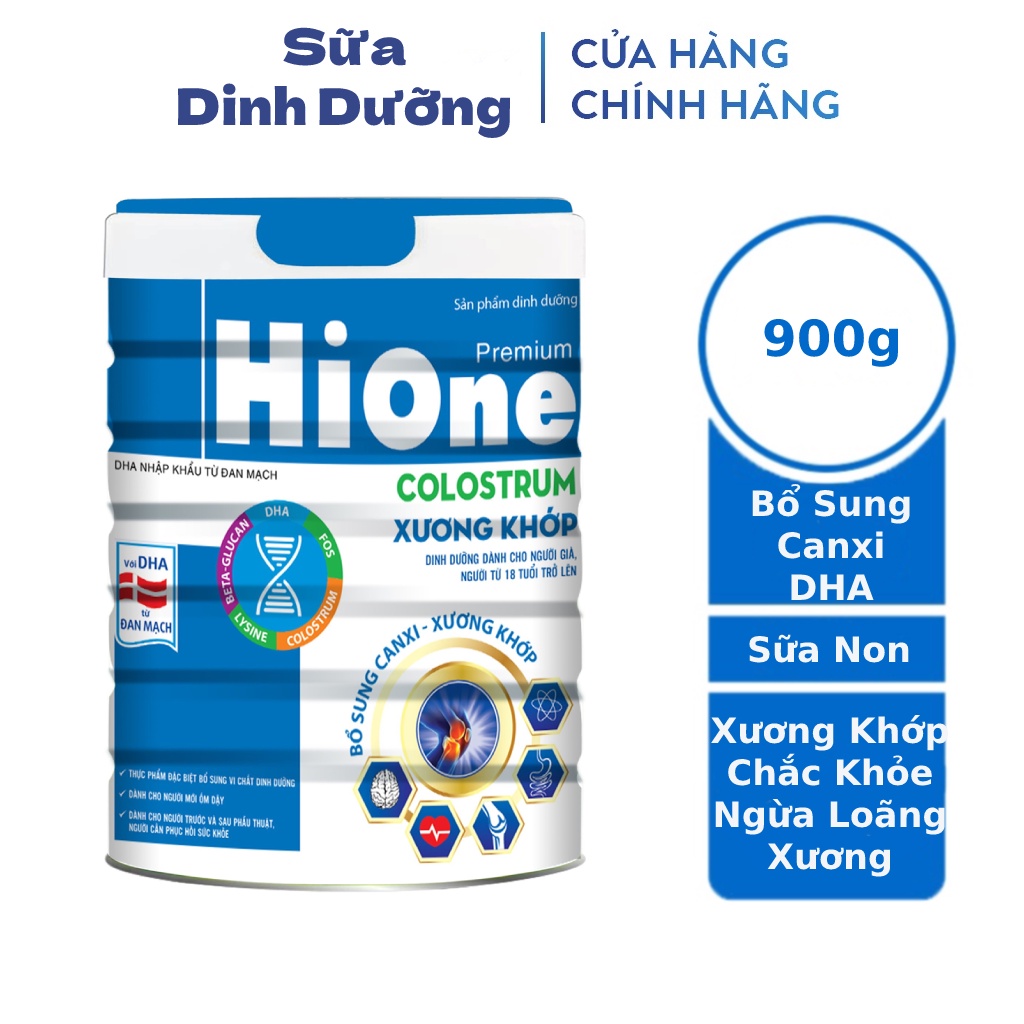 Sữa Xương Khớp Hi One Colostrum 900g, Sữa canxi cho người già, Sữa canxi cho người lớn, Sữa non HiOne Colostrum