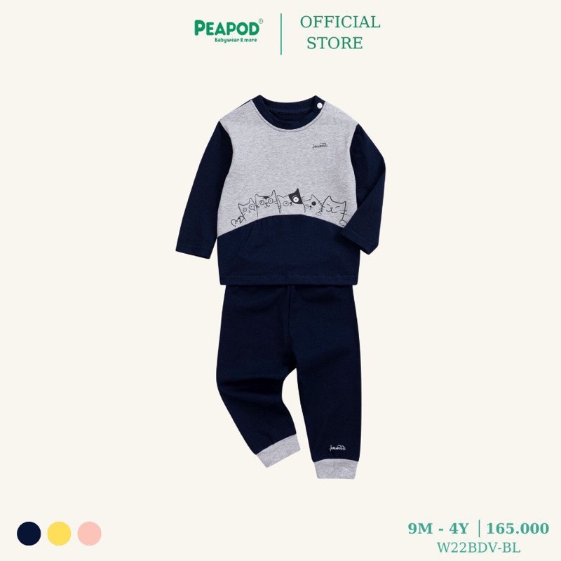Bộ Peapod cotton raglan cho bé trai bé gái