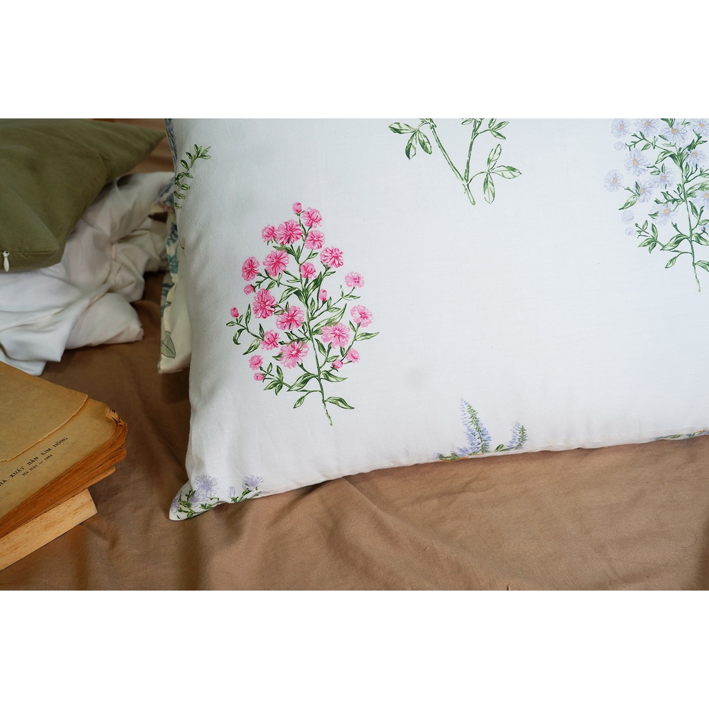 Anam home - vỏ gối nằm Cotton xô cao cấp  50x70 cm, 40x60 cm họa tiết hoa theo phong cách vintage, mid-century