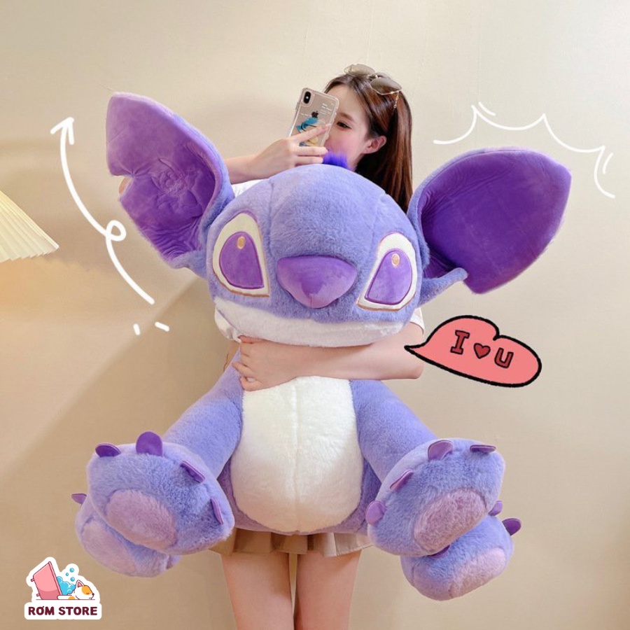 Gấu nhồi bông Stick tím siêu xinh, siêu hot hit size to khổng lồ 90cm, hàng nhập cao cấp vải mềm mịnRơm Store