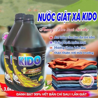 Nước Giặt Xả Quần Áo KIDO Công Nghệ Thái Lan mới nhất ,Bảo Vệ Sợi Vải Đen 3600ml
