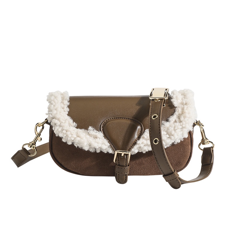Túi Đeo Chéo Bằng Len Lông Cừu Phong Cách retro Cho Nữ