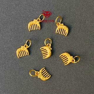Charm treo chiếc lược bạc xi vàng mix vòng phong thủy