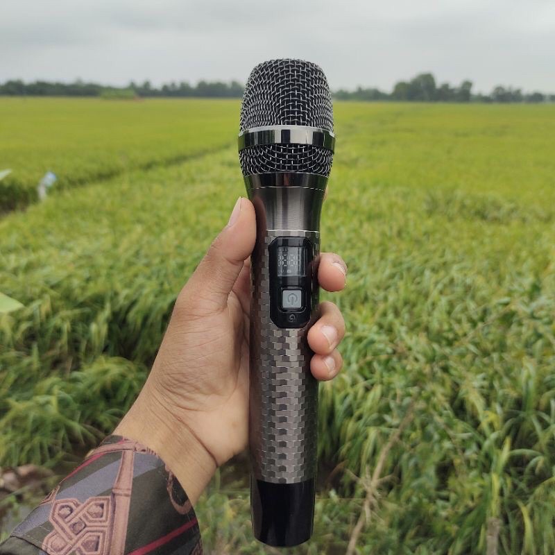 Micro karaoke Kim Cương UHF mẫu mới, Mic chuyên lắp loa kéo, loa xách tay, nâng cấp micro, dò sóng dể dàng, chống hú rít
