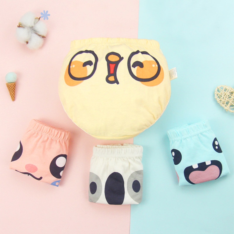 Quần Lót Cotton Mềm Mại Thoáng Khí In Họa Tiết Hoạt Hình Đáng Yêu Cho Bé
