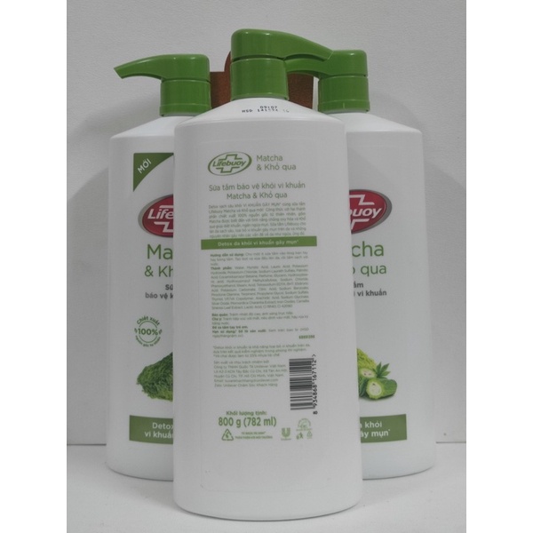 Sữa tắm Lifebuoy Detox Matcha và Khổ qua 800g, Tràm trà và Muối hồng 850g