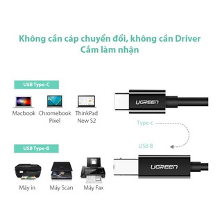 Cáp USB-C to USB-B 2.0  (  1.5M Ugreen 40417 / 2m  Ugreen 50446  )