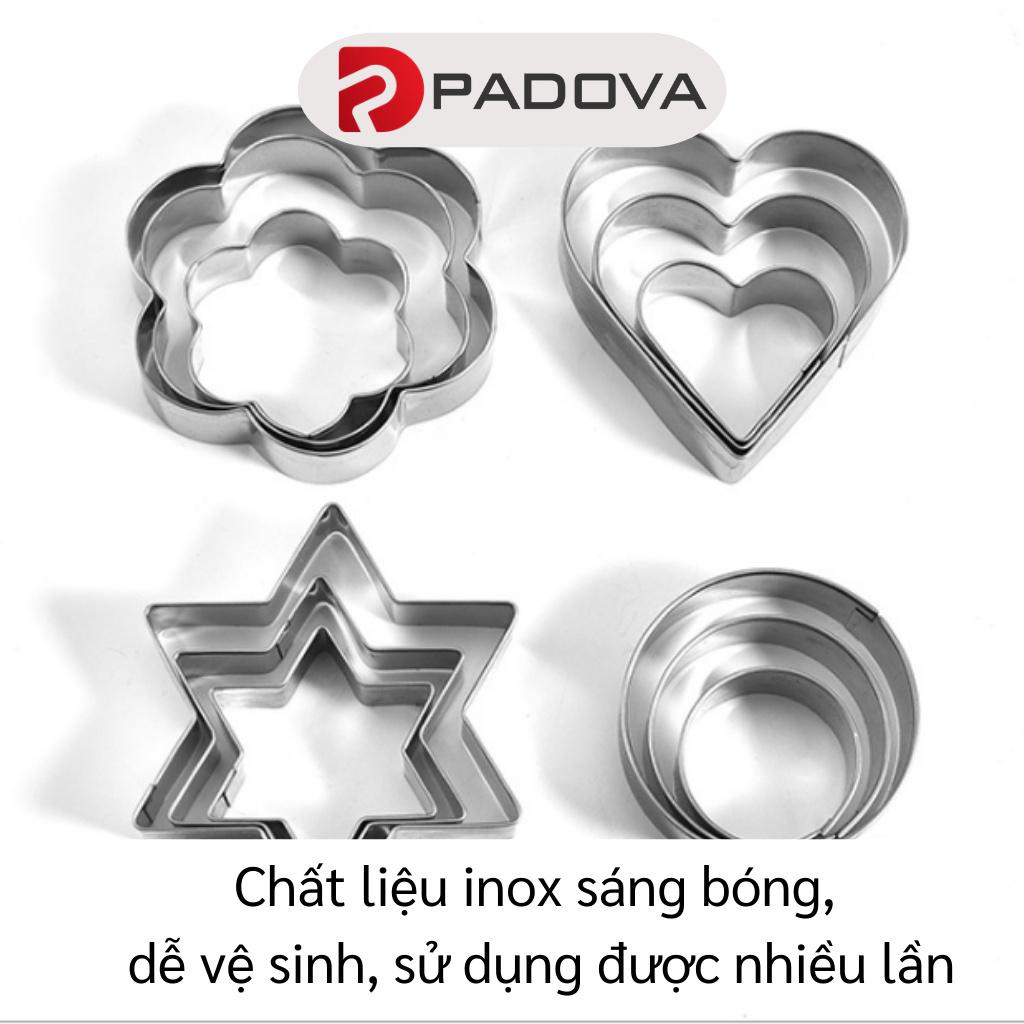 Bộ 12 Khuôn Nhấn Bánh Quy, Tạo Hình Rau Củ 4 Hình Ngộ Nghĩnh PADOVA 9737