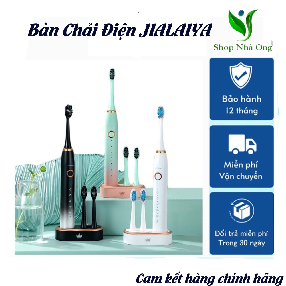 Bàn chải điện JIALAIYA tặng 5 đầu chải, Chải Sạch Mảng Bám Tới 10X giải pháp chăm sóc răng miệng,da mặt hiệu quả