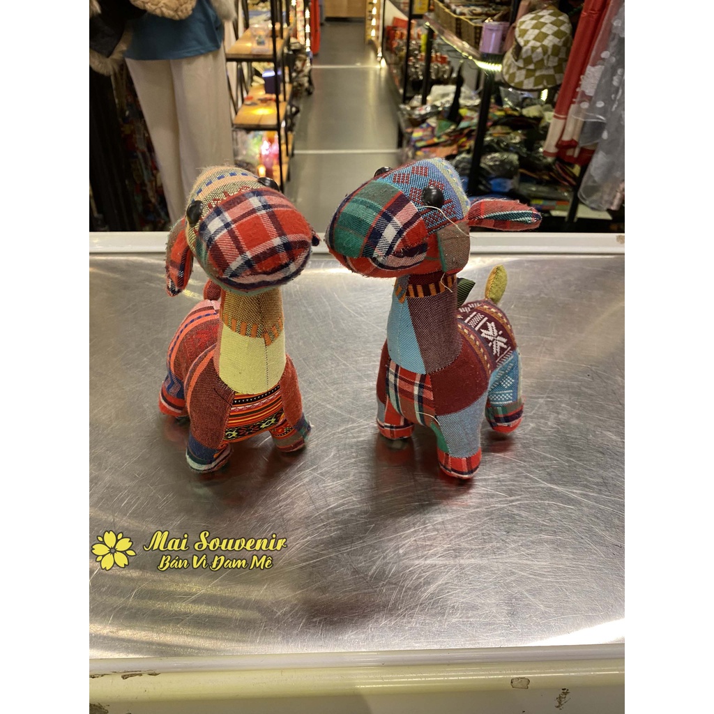 Thú Nhồi Bông Thổ Cẩm Handmade Siêu Dễ Thương, Hình Mèo, Gấu, Ngựa, Chuột,.. - Mai Souvenir