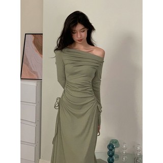 COZOKC COZOK Đầm COZOK dài tay ôm eo thiết kế thanh lịch thời trang cho nữ