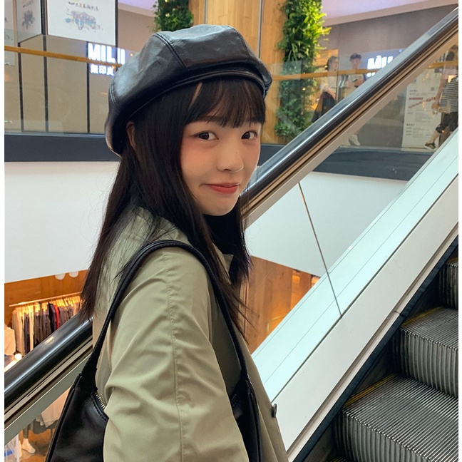 Mũ nồi nữ xinh chất da cao cấp - Nón beret màu trơn phong cách vintage thời trang - Quà tặng sinh nhật, Giáng sinh đẹ