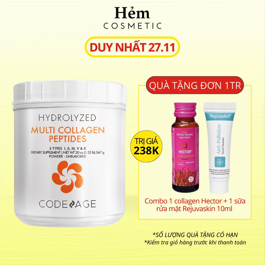Bột collagen tổng hợp trẻ hóa da CodeAge Multi Collagen 567g - Hẻm Cosmetic