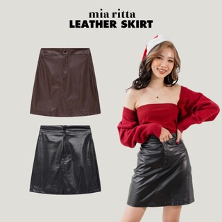 Chân váy da Leather skirt trơn basic Mia Ritta V1026