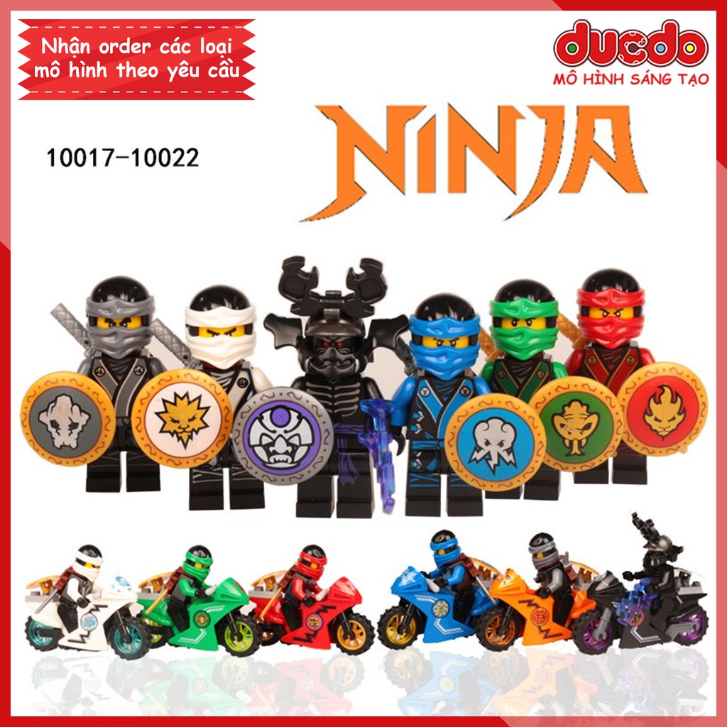 Combo 6 nhân vật Ninjago DCOOL 10017 - 10022 kèm xe máy | Đồ chơi Lắp ghép Xếp hình Minifigures Mini Ninja Mô hình