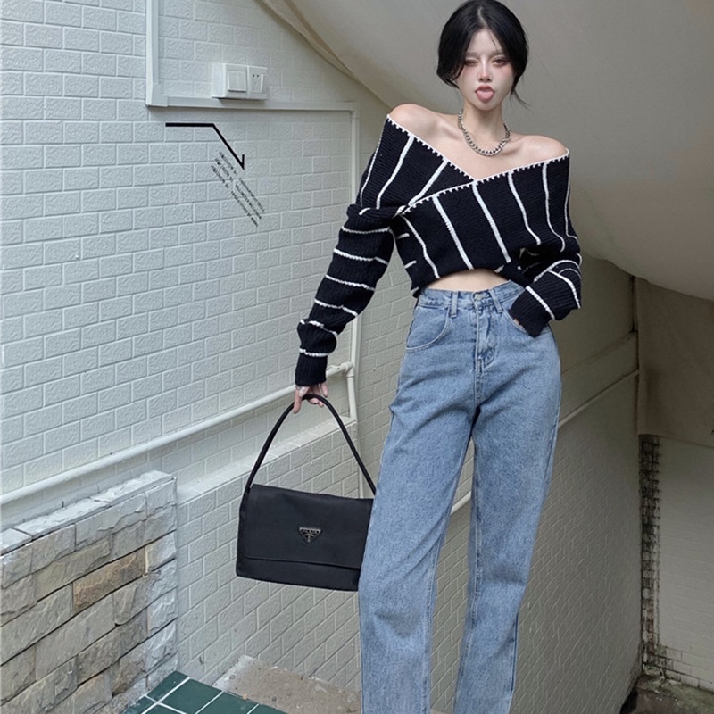 IELGY Áo Dệt Kim Trễ Vai Phong Cách Phương Tây Thời Trang Cho Nữ