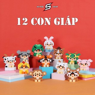 Lego mô hình lắp ráp 3D loại 12 con giáp mini, Xếp hình Lego 3D mini Lego 12 Cung Hoàng Đạo đồ chơi cực kỳ đáng yêu