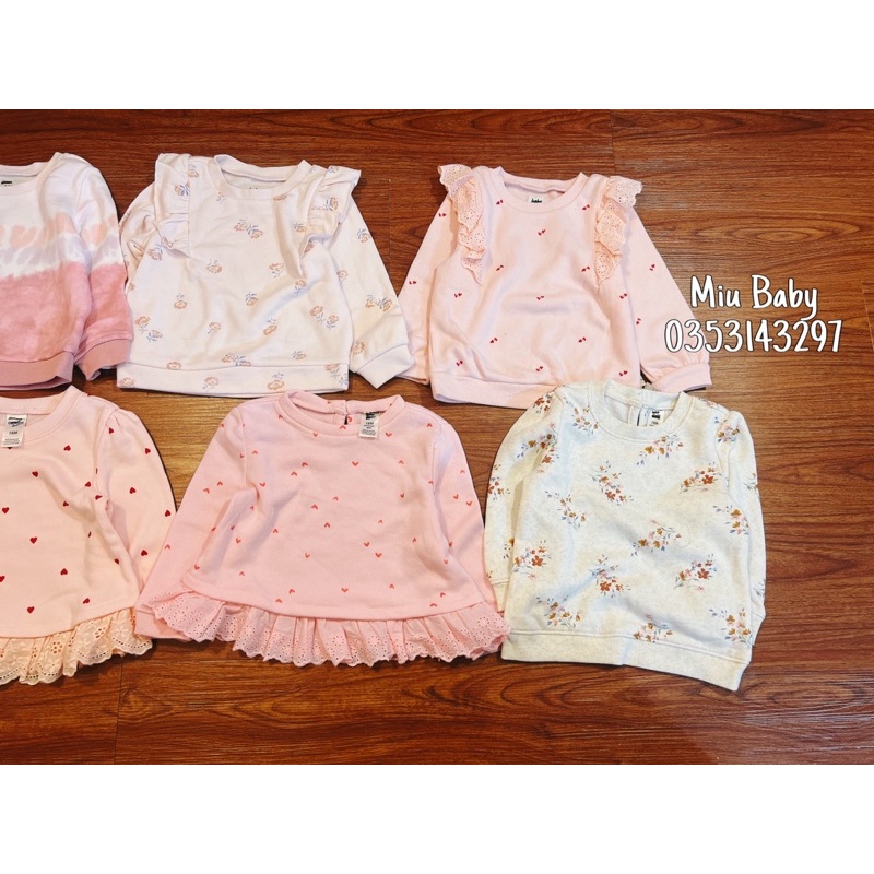 Áo nỉ bé gái nhiều màu xuất dư