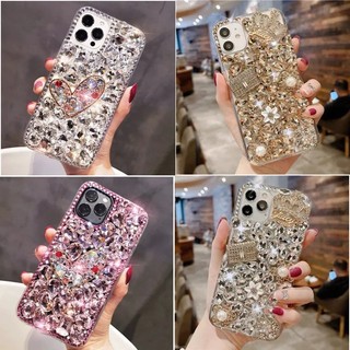 Ốp Điện Thoại Đính Đá Lấp Lánh Sang Trọng Cho IPhone 16 15 14 13 12 11 Pro Max 17 Pro Max