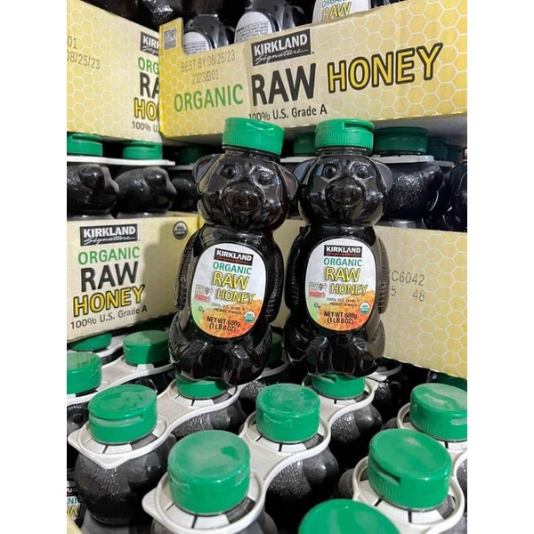 Mật ong gấu Kirkland Signature Organic Raw Honey (680g)