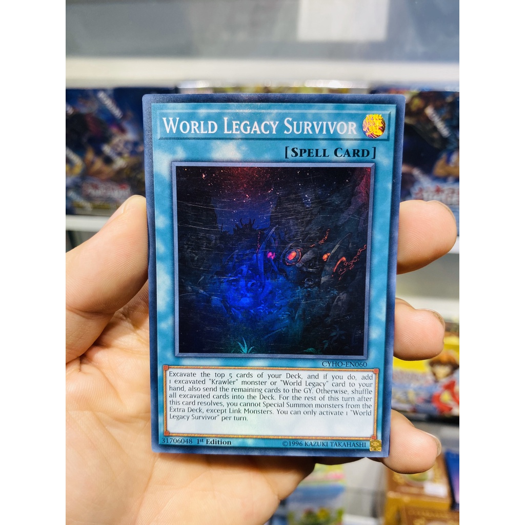 Thẻ bài YugiOh! Mã CYHO-EN060 - World Legacy Survivor - Super Rare - 1st Edition