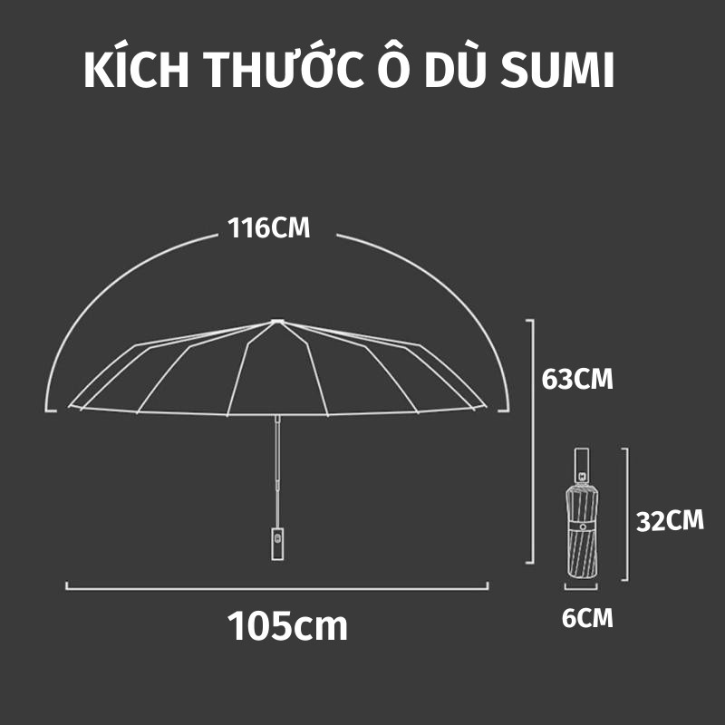 Dù Che Nắng SUMI Tự Động 2 Chiều Đi Mưa Gấp Gọn Tiện Lợi Chống Uv Hiệu Quả