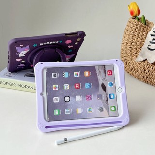 Ốp lưng silicon Kuromi Tương thích với Mini 1 2 3 4 5 6 IPad 7 8 9 10 M2 Air6 Air11 Air2 Air3 Air4 Air5 10.9 "Pro9.7 Pro10.5 10.2" Pro11 2024 Khe cắm bút chì xoay được