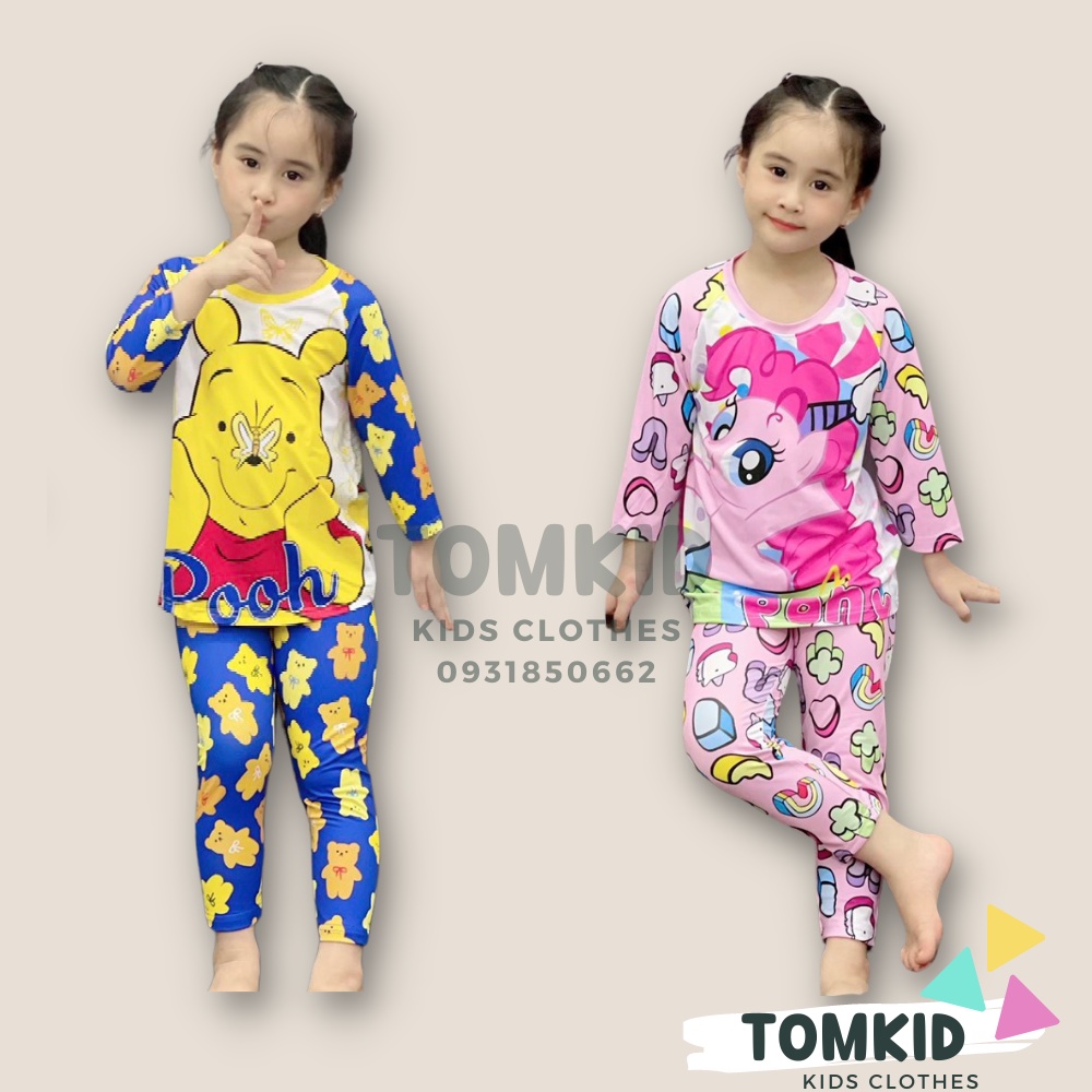 Bộ dài tay bé gái thun lạnh 3D loại 1 9-40Kg - Đồ bộ bé gái TomKids