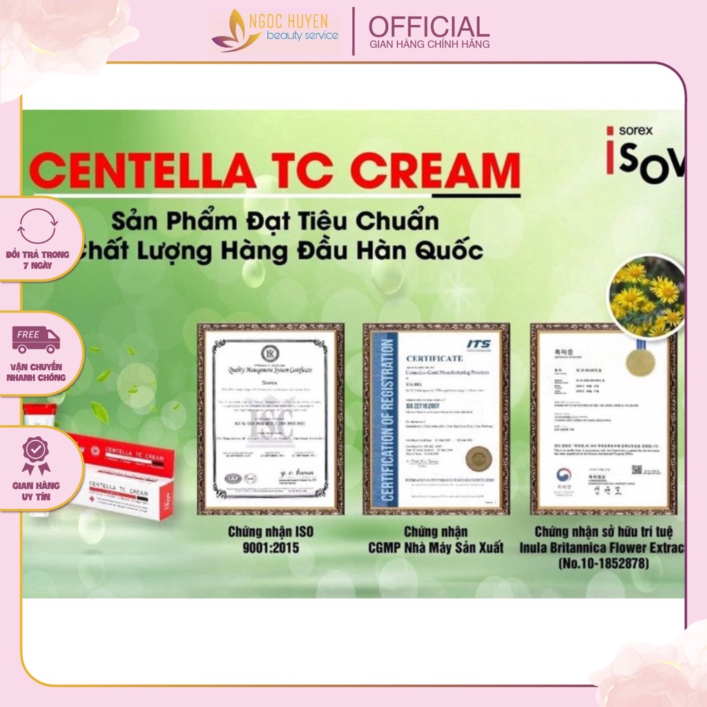 ⚡ Kem Giảm Mụn Thâm Isov Centella TC Cream Tái Tạo Da