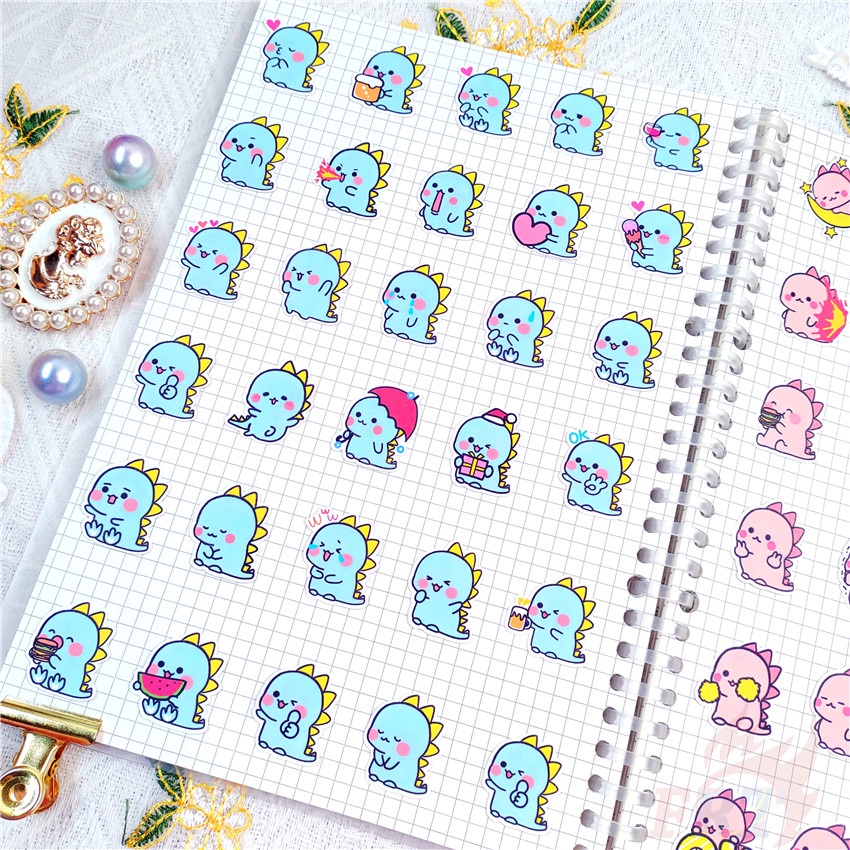Set 60 Món Đồ Chơi Chất Lượng Cao ☆ Sticker Dán Trang Trí Nhật Ký Hình Khủng Long Ngộ Nghĩnh Q-2 ☆ Sticker Dán Trang Trí Album Thời Trang DIY Kích Thước 2~3cm