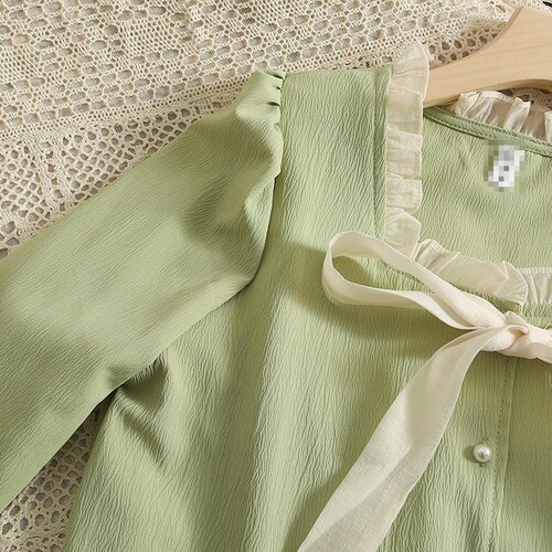 Áo kiểu công sở nữ kiểu dáng ulzzang tay dài thắt nơ nữ tính