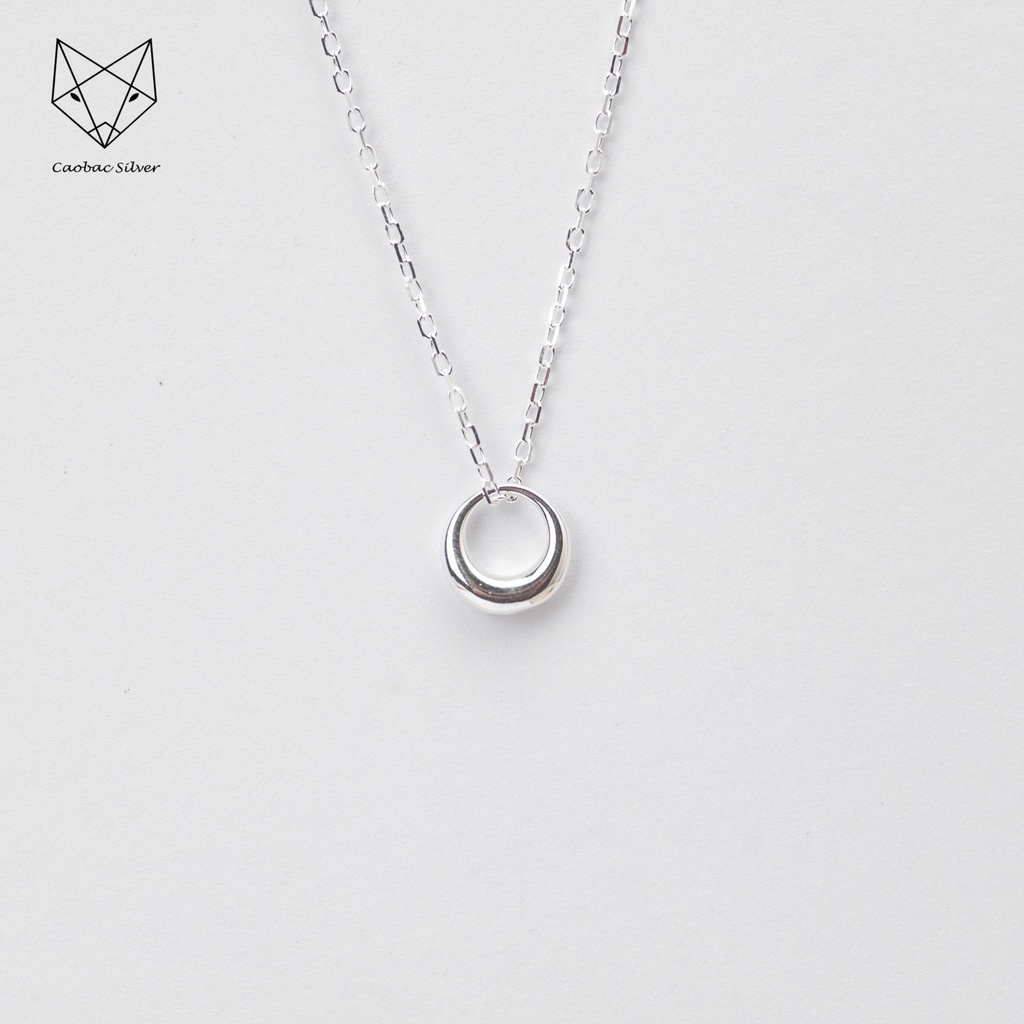 Dây Chuyền Bạc Ta Cao Cấp CaoBac Silver Thiết Kế Tròn Rỗng Trơn Nhẹ Nhàng, Thanh Lịch, Tính Tế Cho Bạn Gái