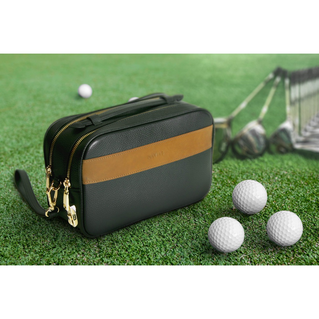 Swing golf HAVIAS Clutch 2 khoá mã số, da bò thật Mill nhập khẩu 100%