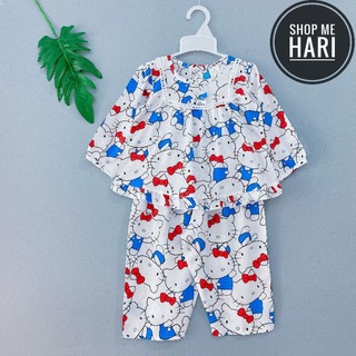 Bộ tole / lanh tay dài quần dài ren vuông cài nút sau