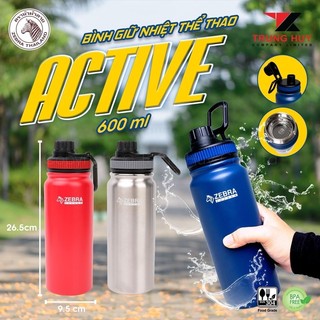 Bình nước thể thao giữ nhiệt ZEBRA Active II Thái Lan Inox 304-600ml