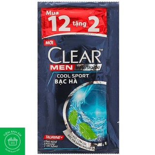 Dây dầu gội Clear Men bạc hà mát lạnh 5g x 12 gói