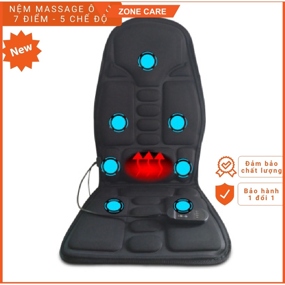 Ghế massage toàn thân ô tô, lót ghế văn phòng, đệm mát xa toàn thân 6 vùng cao cấp đa năng tiện lợi ZONE CARE
